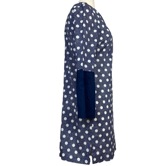 Boden Jodie Kaftan Cover Up Blouse Tunic Navy Blue Polka Dot Size 6R NEW - Picture 3 of 7
